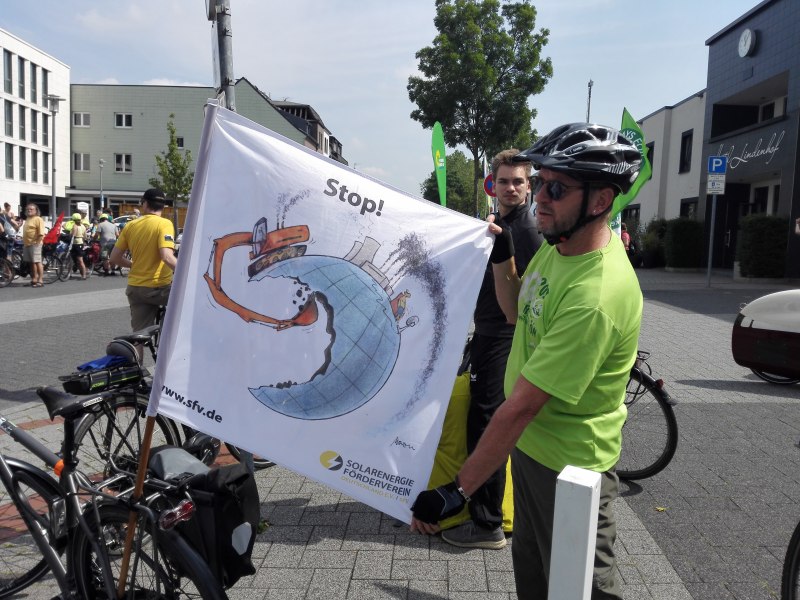 Fahrraddemo Karikatur Banner