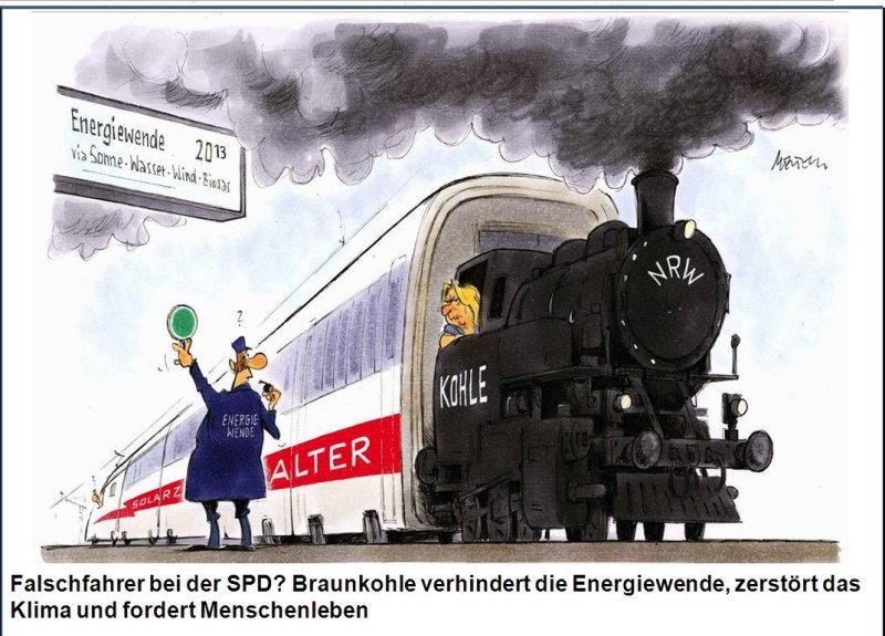 Karikatur Zug Falschfahrer bei der SPD