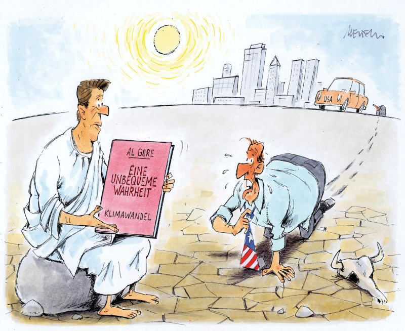 Karikatur Al Gore Unangenehme Wahrheit