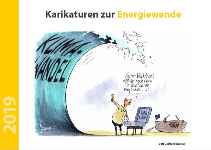 Karikatur Klimawandel Welle