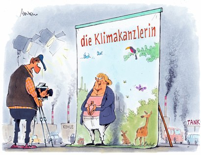 Karikatur Klimakanzlerin Merkel 