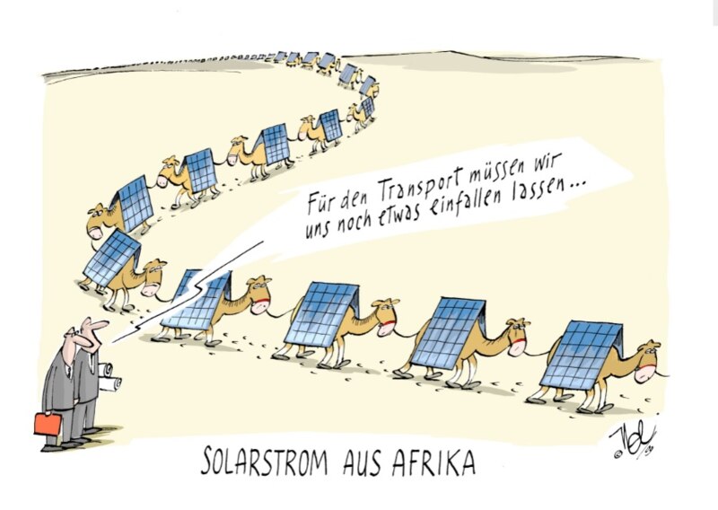 Karikatur Solarstrom aus Afrika