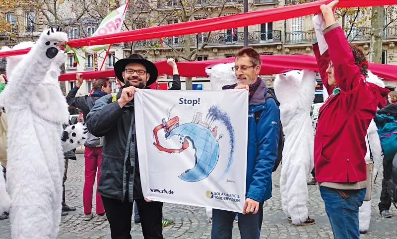 Demo Aktion Karikatur